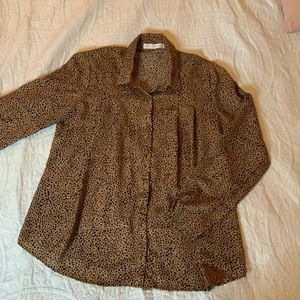 Leopard print button up blouse